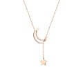 Dainty Moon Star Necklaces for Womens Girls 18K Gold Plated Pendant Necklace Simple Gifts